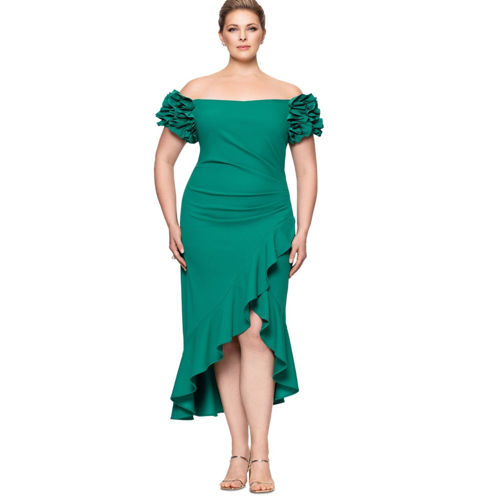 Xscape Evenings "Loretta" Scuba Crepe Off the Shoulder Dress Size 22W, MSRP:269$